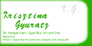 krisztina gyuratz business card