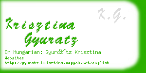 krisztina gyuratz business card